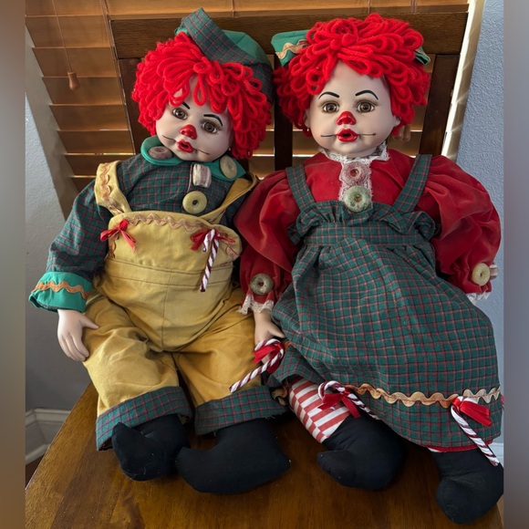 Beverly Stoehr •Raggedy Ann & Andy Elf Dolls Signed and...